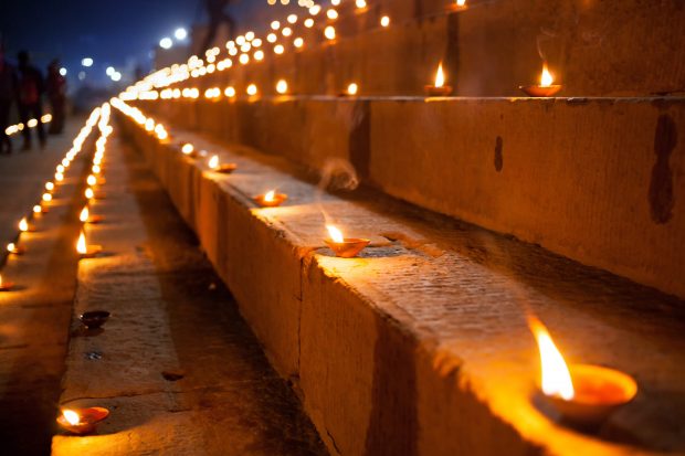 festival de Diwali en India: Varanasi