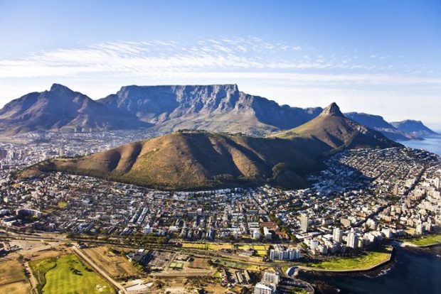 Vista aérea de Ciudad del Cabo 